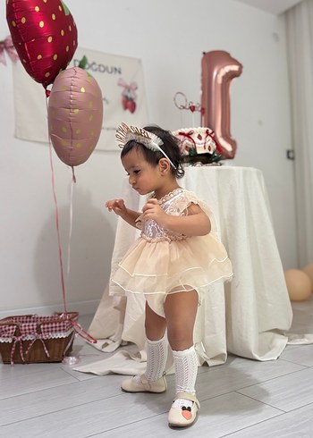 Dantel Detaylı Kız Çocuk Elbisesi - Görsel 2