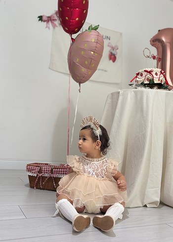 Dantel Detaylı Kız Çocuk Elbisesi - Görsel 5