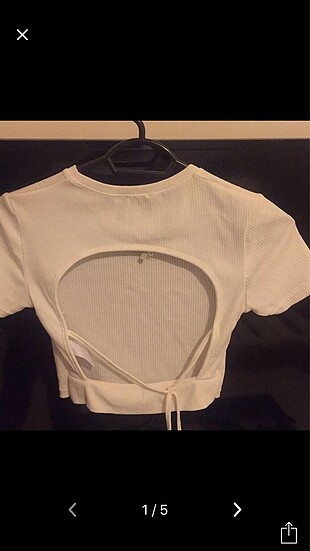 Ecrou sırt dekolteli crop top beyaz medium