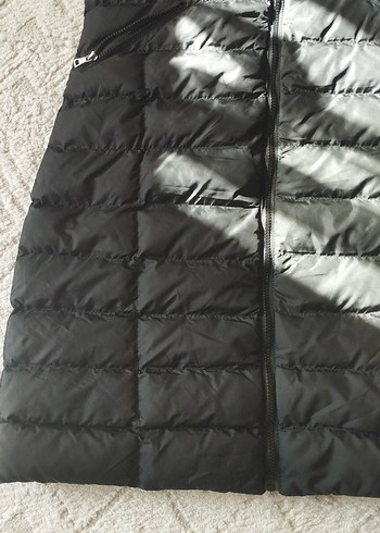 Kürk Detaylı Siyah Midi Kadın Yelek - Görsel 2