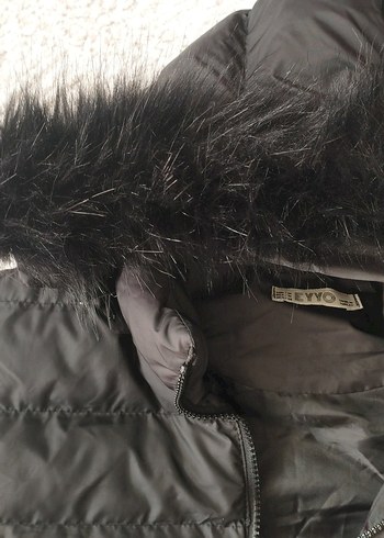 Kürk Detaylı Siyah Midi Kadın Yelek - Görsel 5