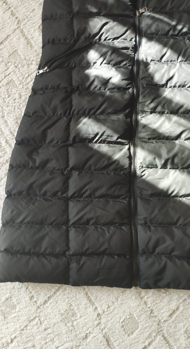 Kürk Detaylı Siyah Midi Kadın Yelek - Görsel 2