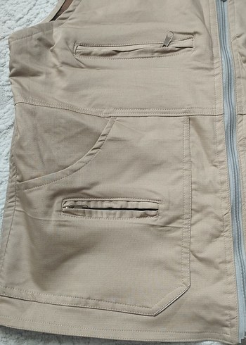 Bej Erkek Fermuarlı Kolsuz Yelek - Görsel 2