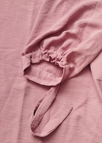 Pembe Uzun Keten Elbise, Salaş Kesim - Görsel 3