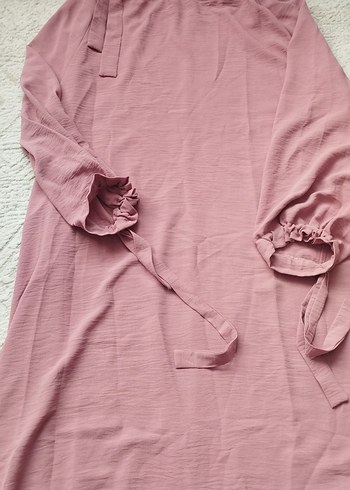 Pembe Uzun Keten Elbise, Salaş Kesim - Görsel 2