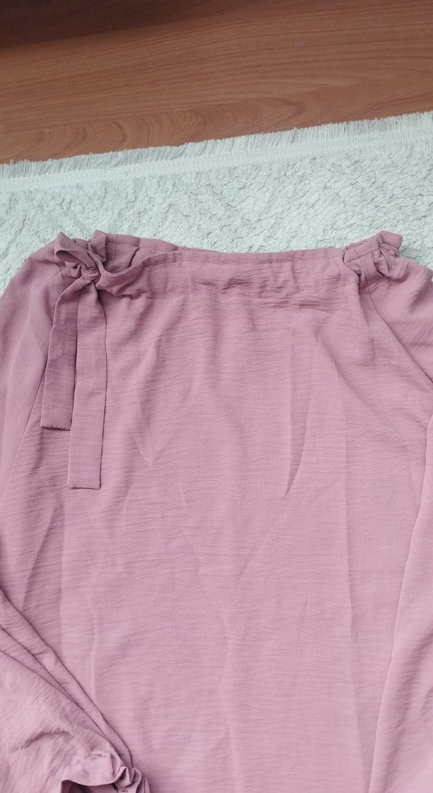 Pembe Uzun Keten Elbise, Salaş Kesim - Görsel 4