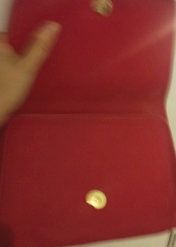 Kırmızı Deri Kadın Portföy Çanta - Görsel 3