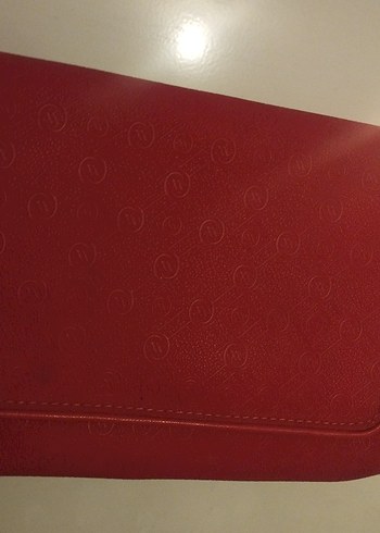 Kırmızı Deri Kadın Portföy Çanta - Görsel 2