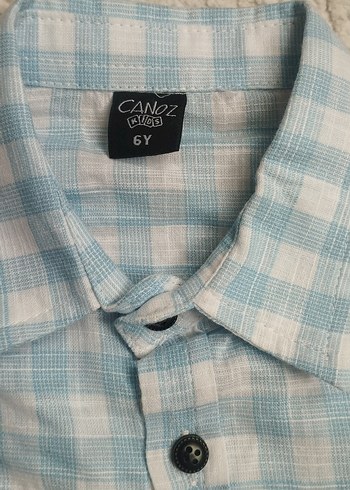 Mavi Desenli Erkek Çocuk Kısa Kollu Gömlek - Görsel 4