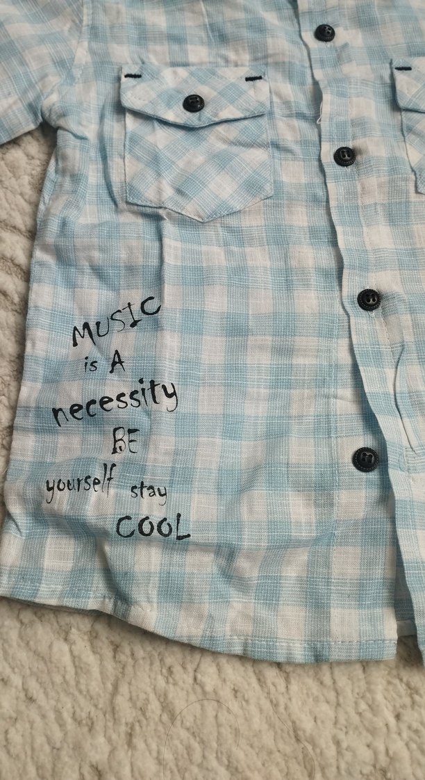 Mavi Desenli Erkek Çocuk Kısa Kollu Gömlek - Görsel 2