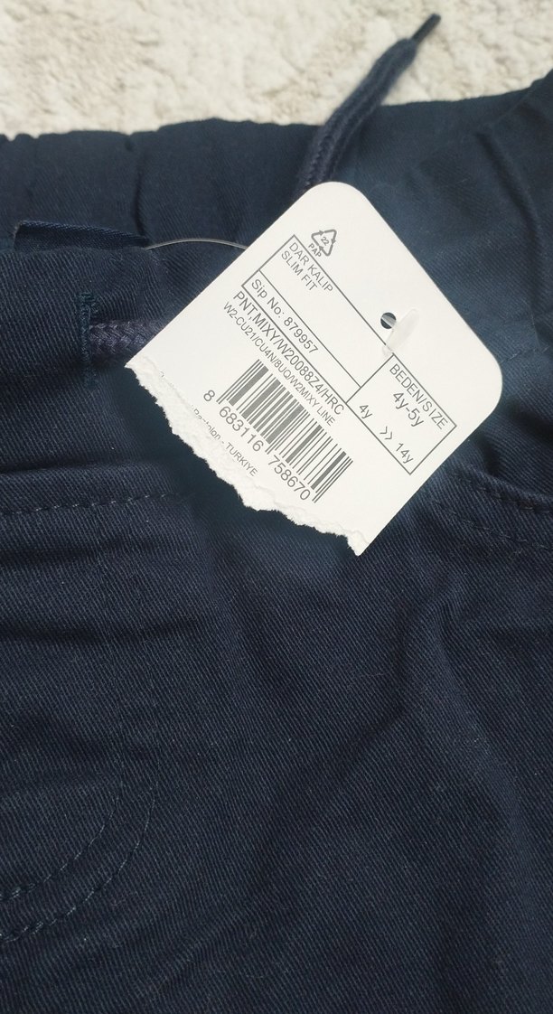 Lacivert Erkek Çocuk Slim Fit Kot Pantolon sweatshirt - Görsel 3