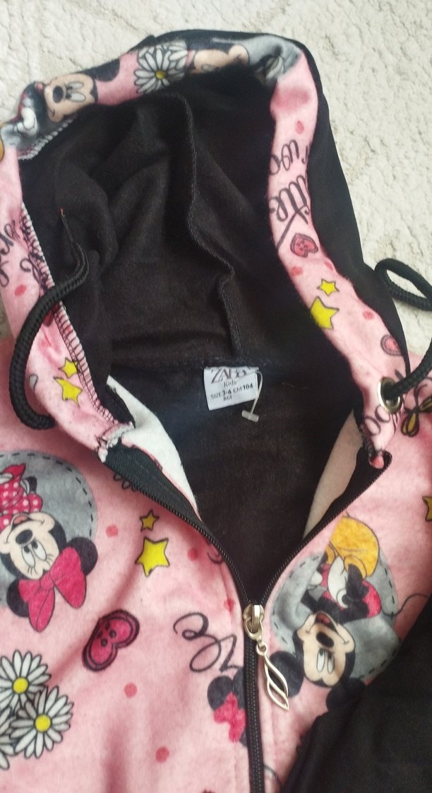 Kız Bebek Baskılı Fermuarlı Pembe Eşofman Takımı - Görsel 4