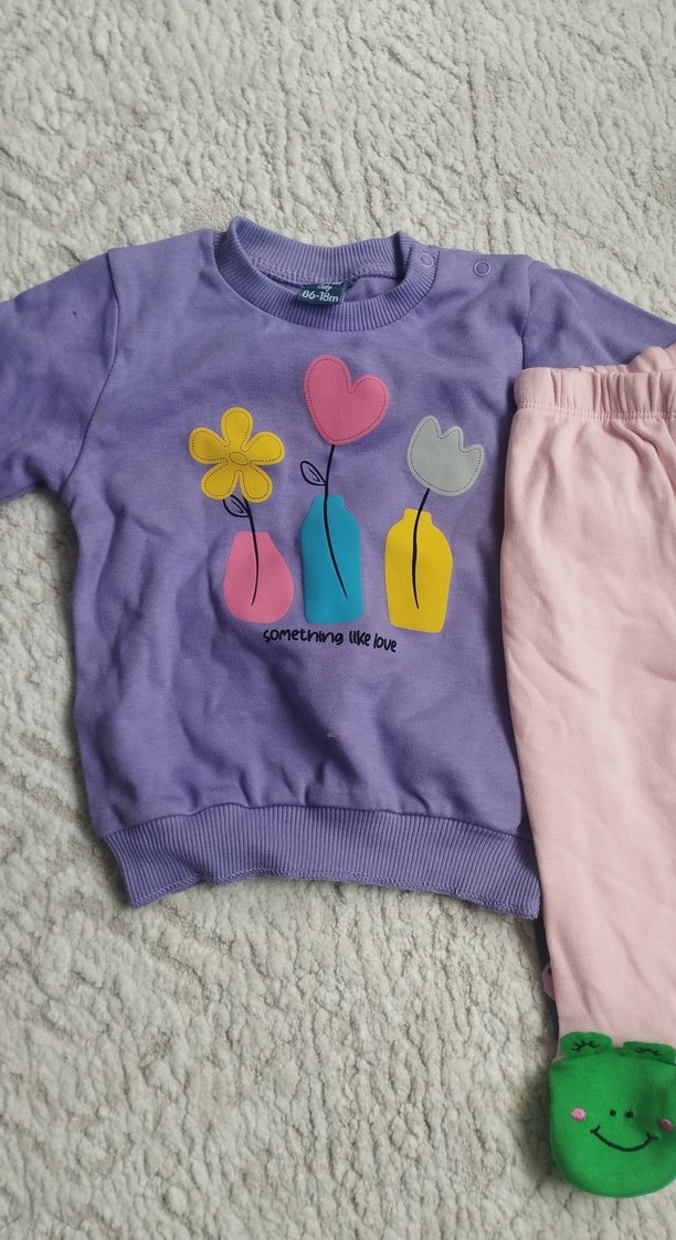 Kız Bebek Pembe Düğmeli Pantolon - Görsel 3