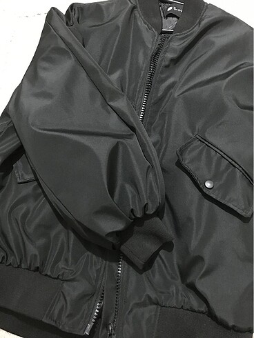 m Beden Siyah Bomber Ceket