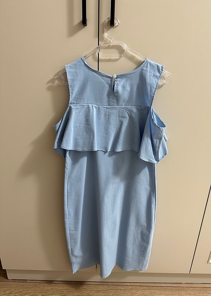 Mavi Kısa Elbise - Görsel 4