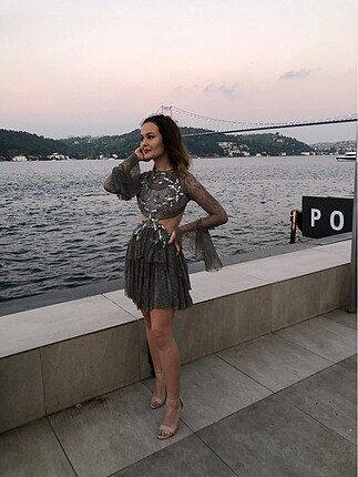 s Beden gri Renk raissa vanessa elbise