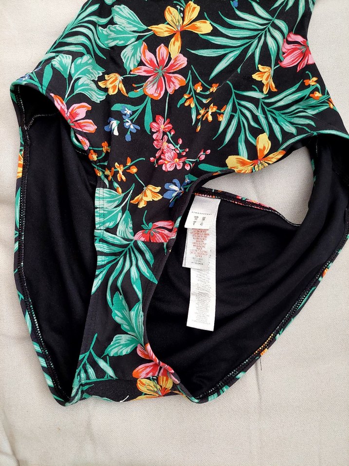 Çiçek Desenli Drapeli Uzun Mayokini - Görsel 2