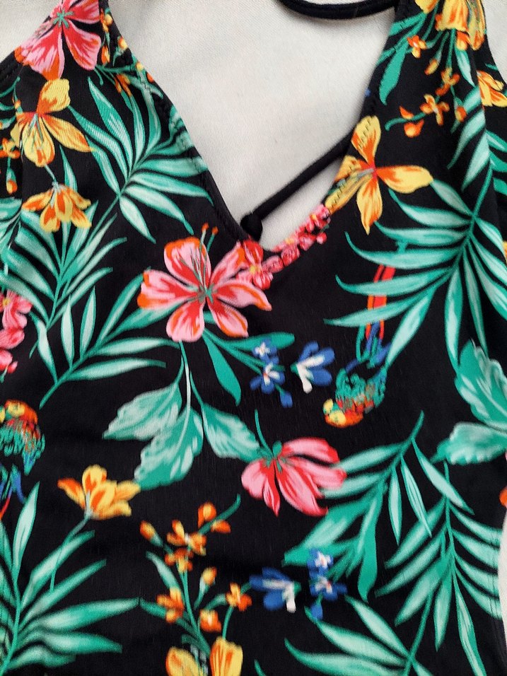 Çiçek Desenli Drapeli Uzun Mayokini - Görsel 3