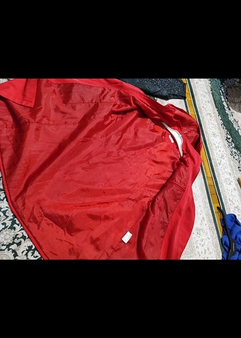 Kırmızı Kapüşonlu Bayan Astarlı  Yağmurluk - Görsel 8