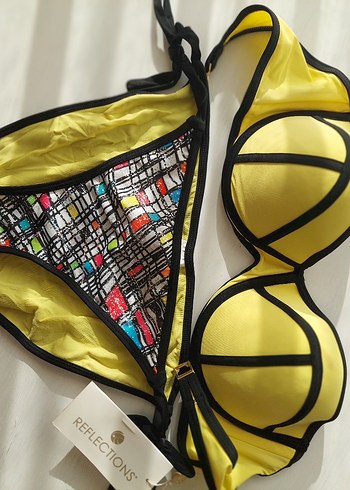 Sarı Fermuarlı Mini Bikini - Reflections - Görsel 7