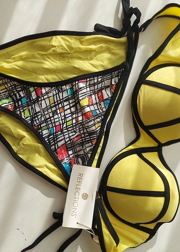 Sarı Fermuarlı Mini Bikini - Reflections - Görsel 2