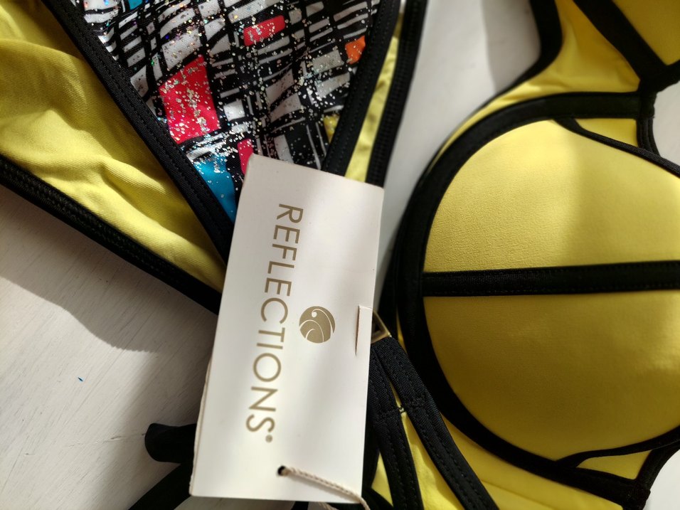 Sarı Fermuarlı Mini Bikini - Reflections - Görsel 4