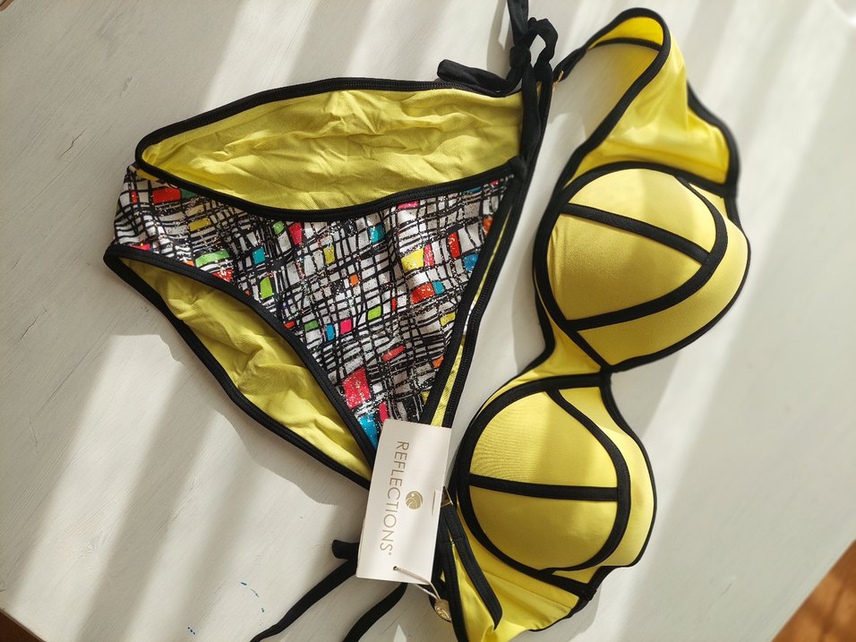 Sarı Fermuarlı Mini Bikini - Reflections - Görsel 2