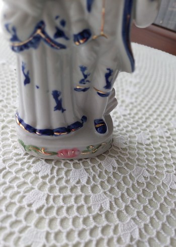 Beyaz ve Mavi Çift Figürin porselen biblo - Görsel 3