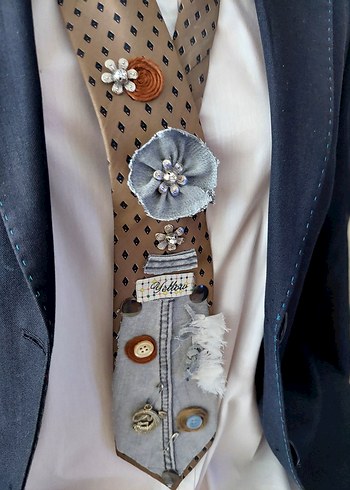 Kahverengi tasarim Bohem Erkek Kravat - Görsel 2