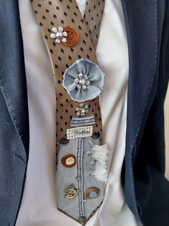 Kahverengi tasarim Bohem Erkek Kravat - Görsel 2