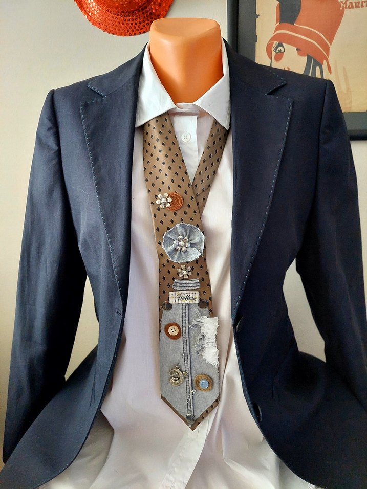 Kahverengi tasarim Bohem Erkek Kravat - Görsel 3