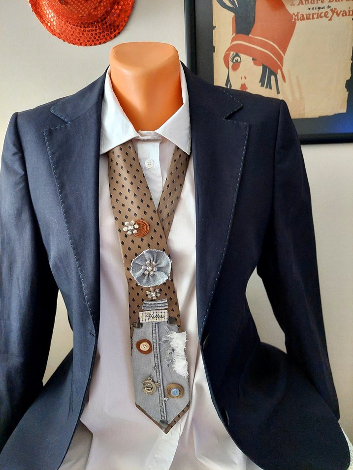 Kahverengi tasarim Bohem Erkek Kravat - Görsel 4