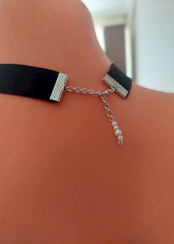 Siyah Kadife şık Kolye - Görsel 2