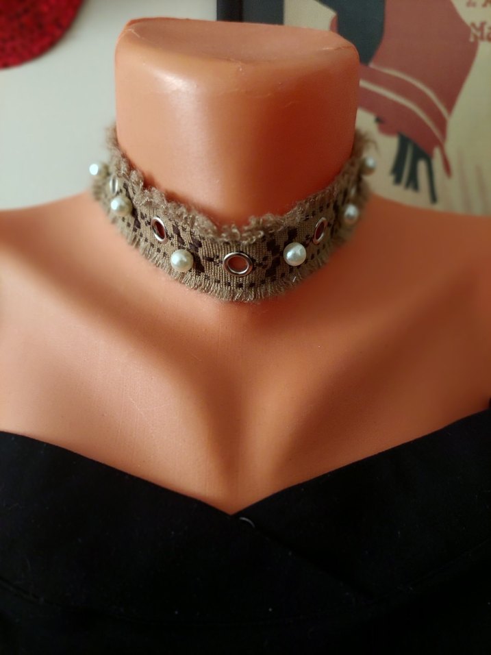 Kahve Desenli Boncuklu Kadın Kolye ve bileklik set - Görsel 2