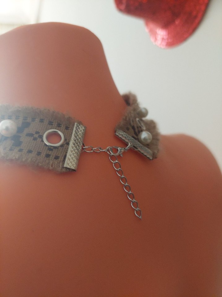 Kahve Desenli Boncuklu Kadın Kolye ve bileklik set - Görsel 4