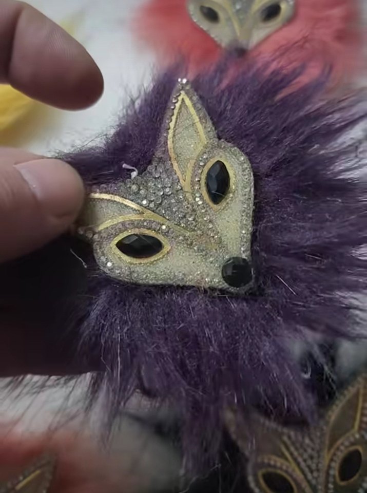 Renkli Kürklü Tilki aplik Aksesuarları - Görsel 3