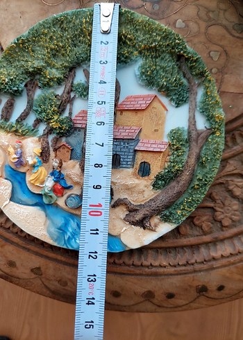 Beden çeşitli Renk Renkli Köy Temalı Dekoratif tabak