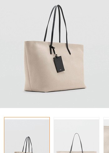 Mango Mango /çanta Kontrast Renk Kanvas Shopper Çanta