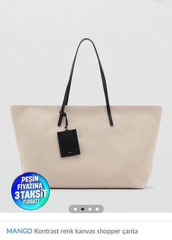 Mango /çanta Kontrast Renk Kanvas Shopper Çanta