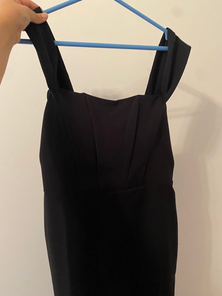 Milla /Straplez Siyah Midi Kalem Elbise - Görsel 4