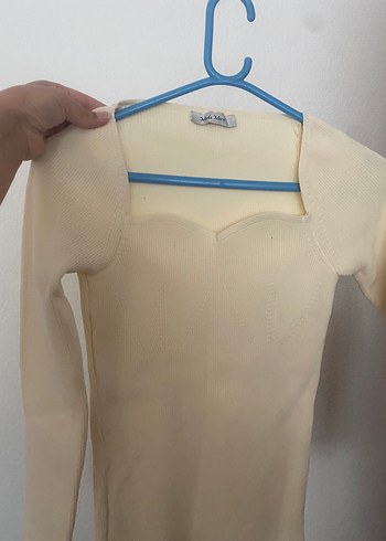 Milla /Beyaz V Yaka Kadın Triko Kazak - Görsel 3