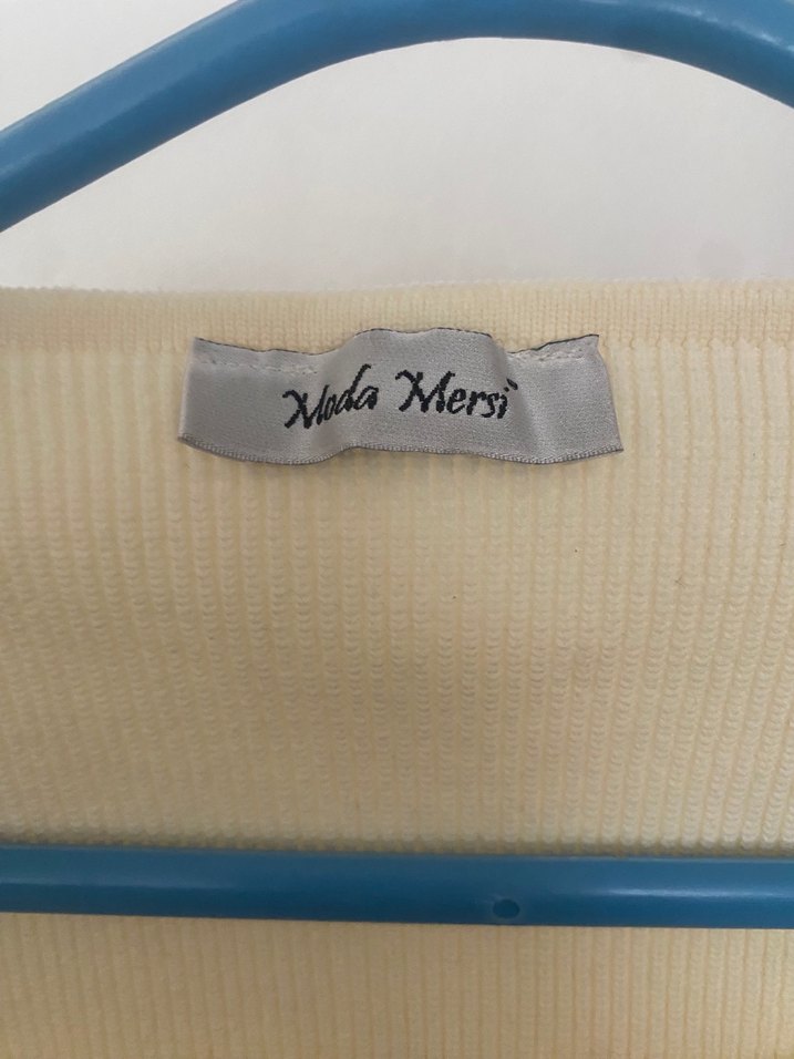 Milla /Beyaz V Yaka Kadın Triko Kazak - Görsel 5