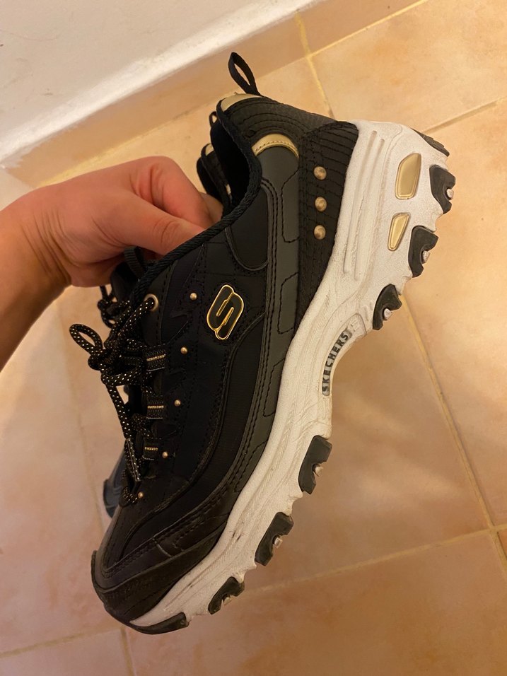 Skechers  orijinal Siyah Yılan Desenli Platform Spor Ayakkabı - Görsel 2