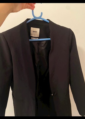 Koton Blazer Ceket /Siyah Düğmeli Kadın Blazer Ceket - Görsel 2