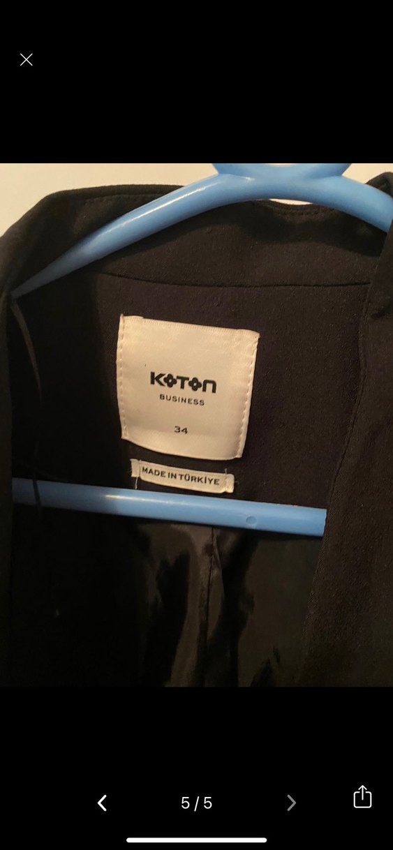 Koton Blazer Ceket /Siyah Düğmeli Kadın Blazer Ceket - Görsel 5