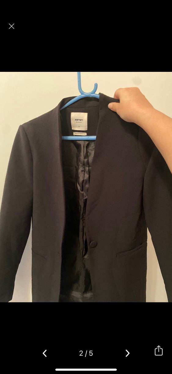 Koton Blazer Ceket /Siyah Düğmeli Kadın Blazer Ceket - Görsel 4
