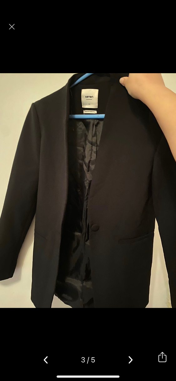 Koton Blazer Ceket /Siyah Düğmeli Kadın Blazer Ceket - Görsel 3