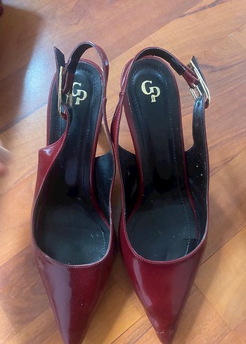 Zara / Ayakkabı Bordo Deri Tokalı Stiletto Topuklu Kadın - Görsel 4