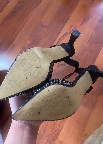 Zara / ayakkabı Parlak Siyah taşlı Topuklu Kadın Ayakkabı - Görsel 8