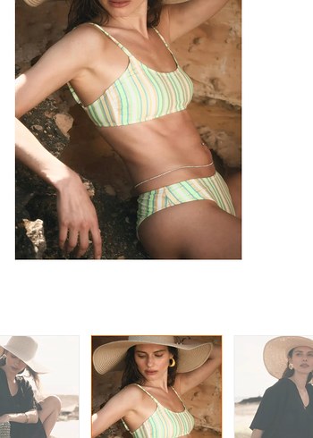 Bej Büyük Kenarlı Bohem Kadın Şapka - Görsel 3